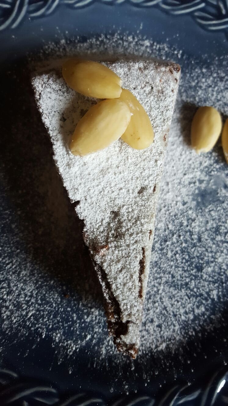 Slice of torta caprese