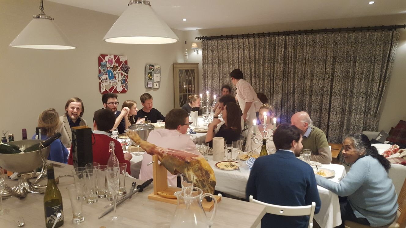 A dinner party in full swing