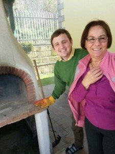 Maybe pasta e faglioni in the oven while Mamma Mariolina and George pose